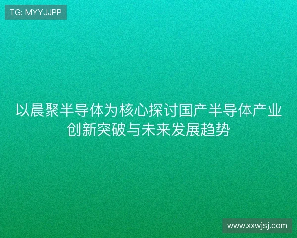 以晨聚半导体为核心探讨国产半导体产业创新突破与未来发展趋势